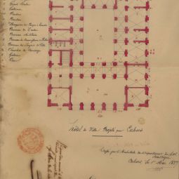 Illus 3. L'htel de ville de Cahors. Archives dpartementales du Lot, plan du rez-de-chausse, 1837 : 2 O 62/5