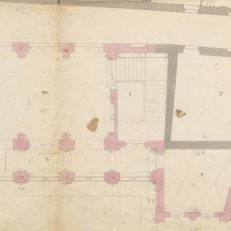 Illus 4. L'htel de ville de Cahors. Archives dpartementales du Lot, plan du rez-de-chausse, 1840 : 2 O 62/5