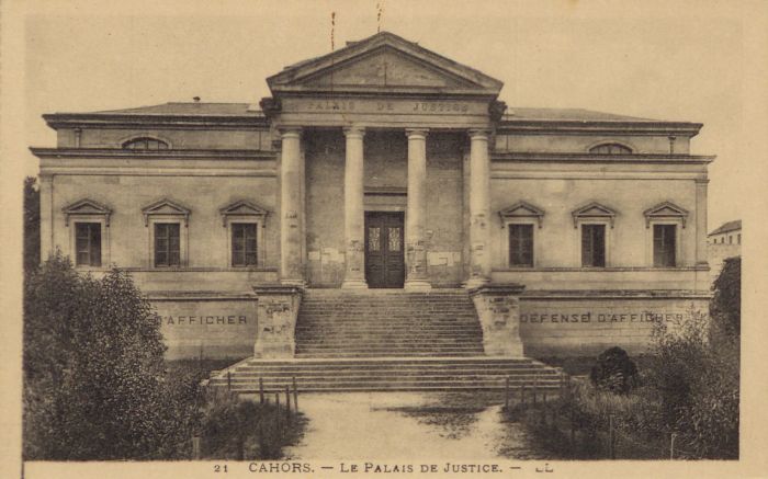 illus 1. Le nouveau palais de justice. Archives dpartementales du Lot, carte postale : 9 Fi 532