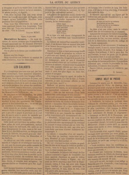 La Gupe du Quercy, 20 juin 1886. Archives dpartementales du Lot : 1 Per 22/1