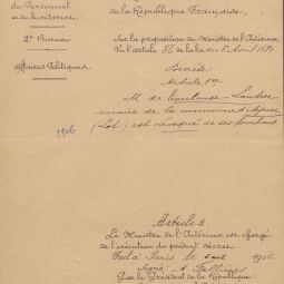 Doc 5, Décret de révocation du maire, 5/4/1906 : 3 M 353