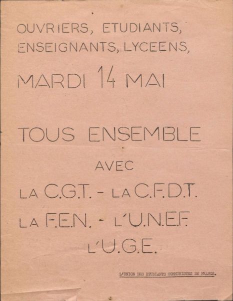 Collecte sur mai 68 Archives départementales du Lot : 79 J 7