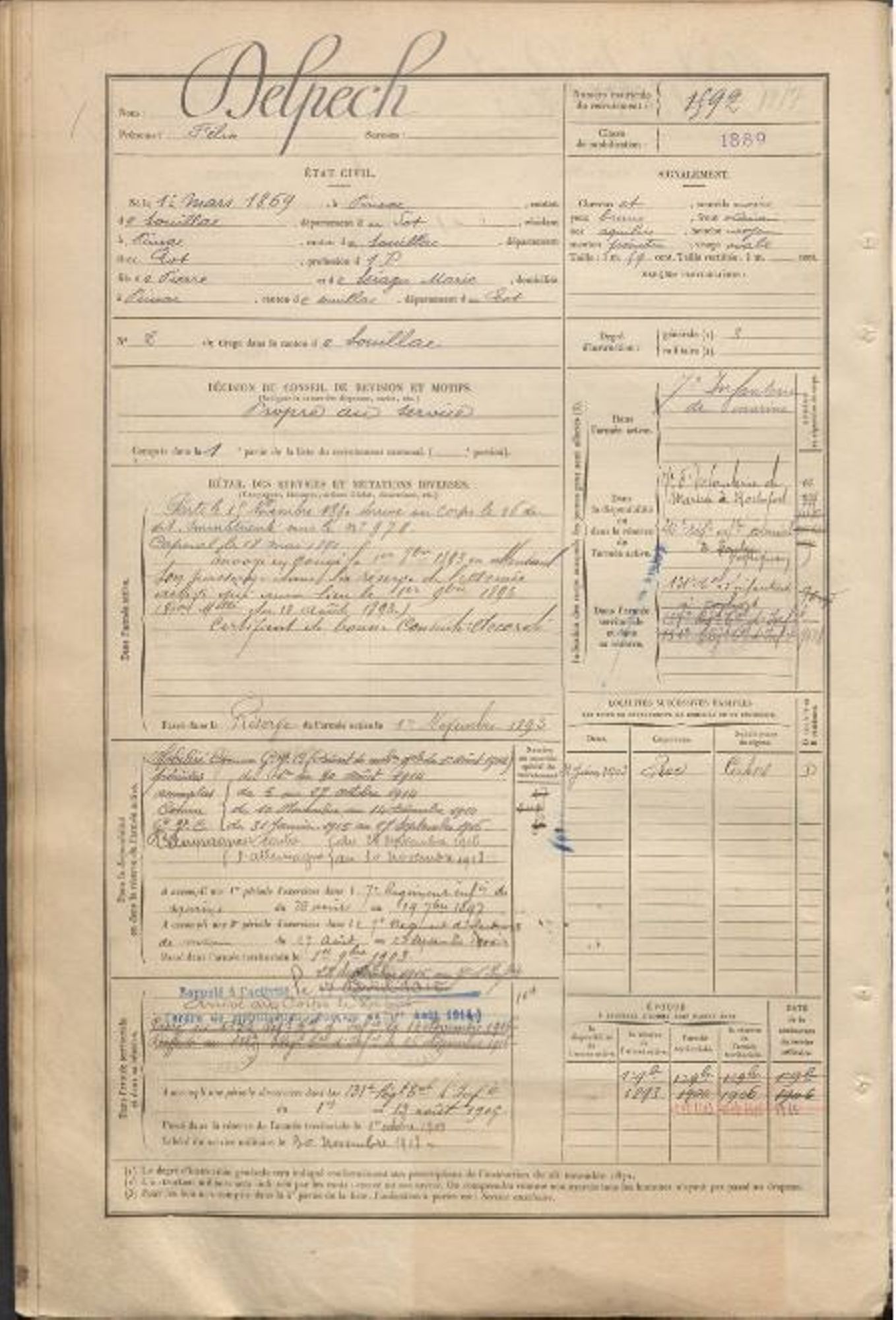 Rechercher une fiche matricule par patronyme