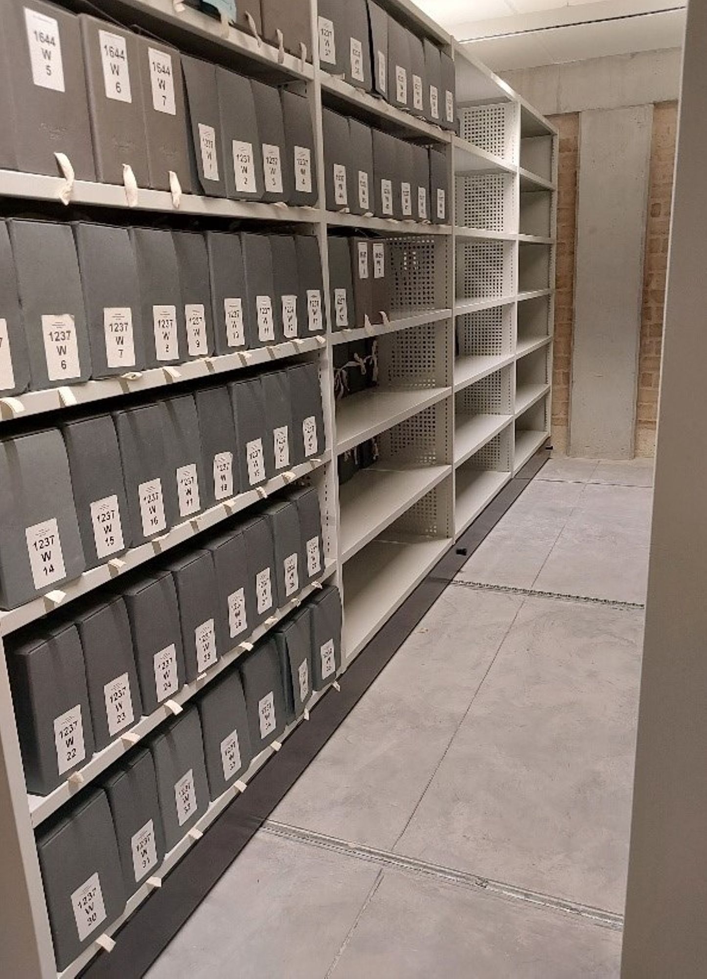 Les rayonnages occupés dans l'extension