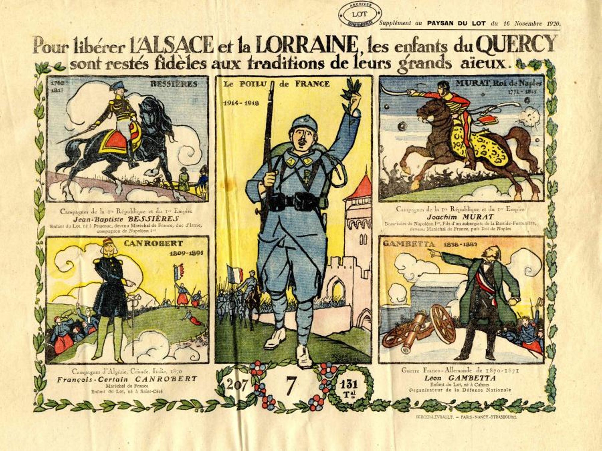 Hommage aux « enfants du Quercy », 1920