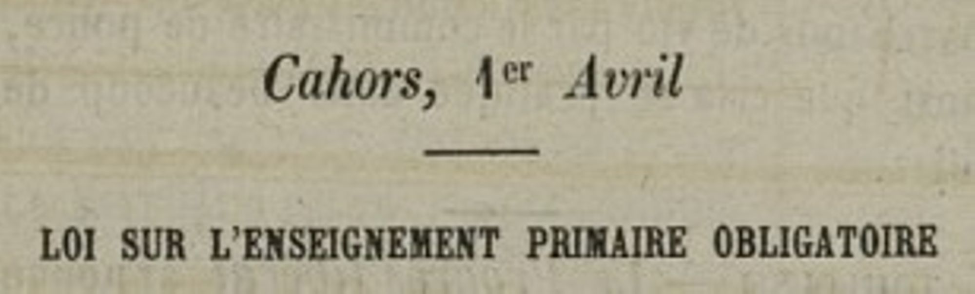 Le Journal du Lot du 1er avril 1882