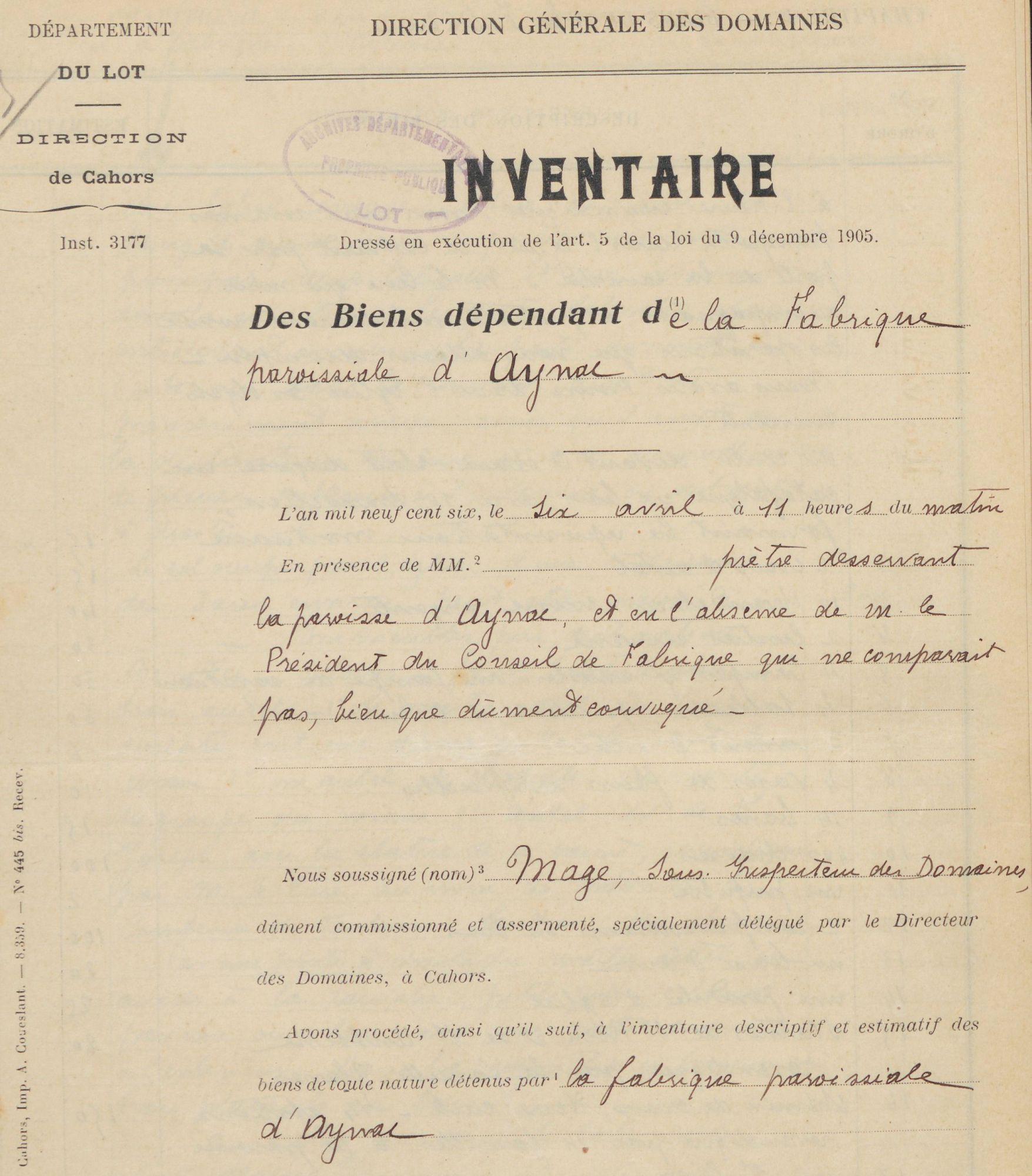 La loi de séparation des Eglises et de l'Etat